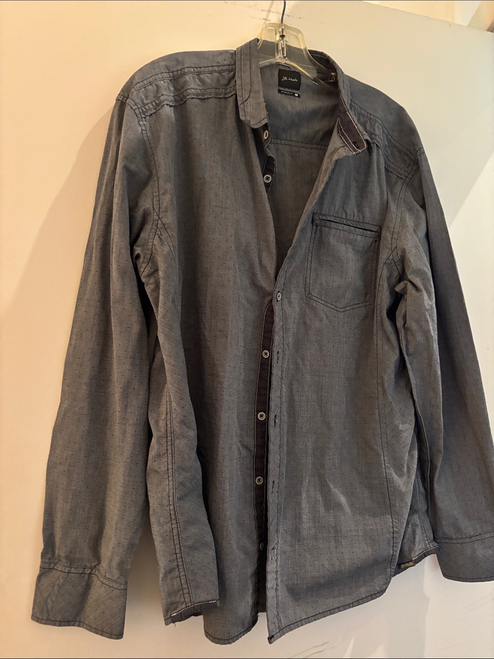 J B Holt size XL Men's Lightweight Grey Shirt Jacket with Chest Pocket